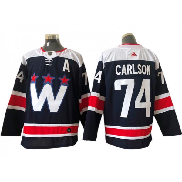 Washington Capitals #74 John Carlson Navy Alternate Jersey