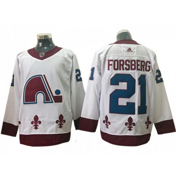 Colorado Avalanche #21 Peter Forsberg White Reverse Retro Jersey