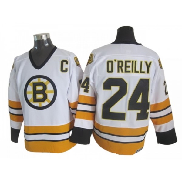 Boston Bruins #24 Terry O'Reilly White 1970's Vintage CCM Jersey