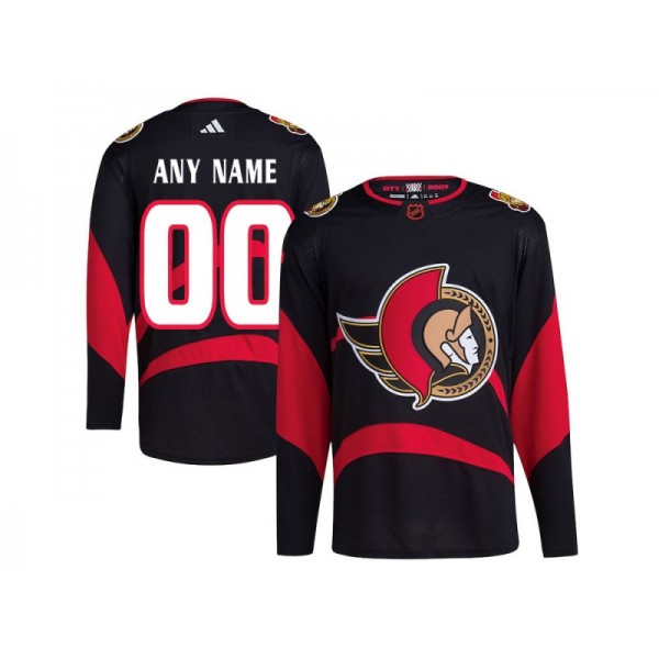 Ottawa Senators #00 Black Reverse Retro 2.0 Custom Jersey