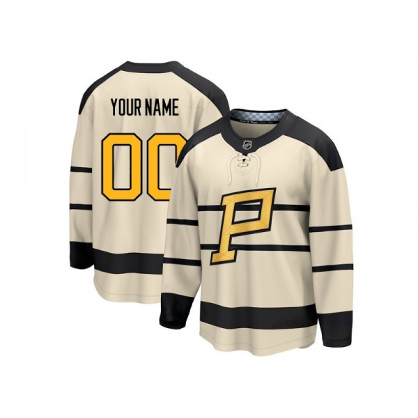 Pittsburgh Penguins #00 Cream 2023 Winter Classic Custom Jersey