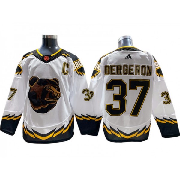 Boston Bruins #37 Patrice Bergeron White Reverse Retro 2.0 Jersey