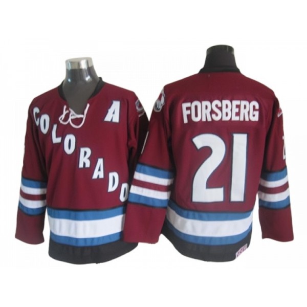 Colorado Avalanche #21 Peter Forsberg Burgundy 2002 Vintage CCM Jersey