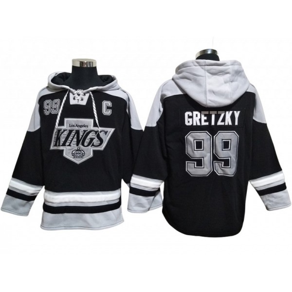 Los Angeles Kings #99 Wayne Gretzky Black Pullover Hoodie Jersey