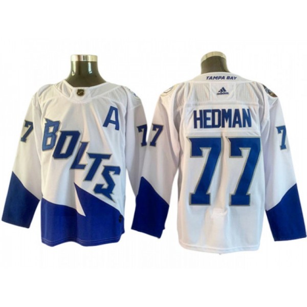 Tampa Bay Lightning #77 Victor Hedman White 2022 Stadium Series Jersey