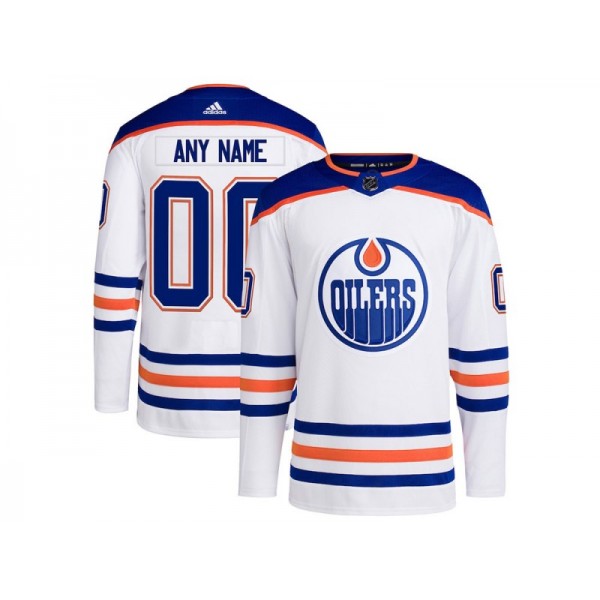 Edmonton Oilers #00 White Away Custom Jersey