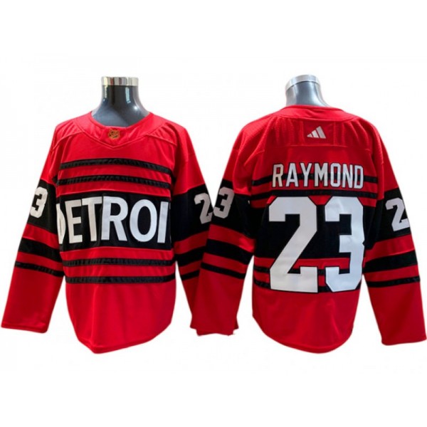 Detroit Red Wings #23 Lucas Raymond Red Reverse Retro 2.0 Jersey