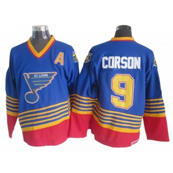 St. Louis Blues #9 Shayne Corson 1995 CCM Vintage Blue Jersey