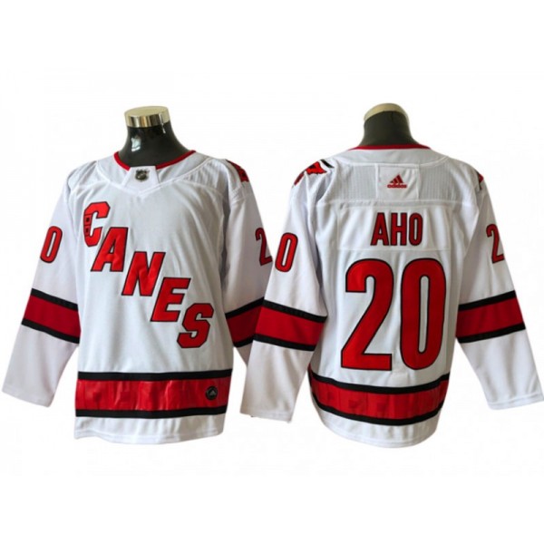 Carolina Hurricanes #20 Sebastian Aho White Away Jersey