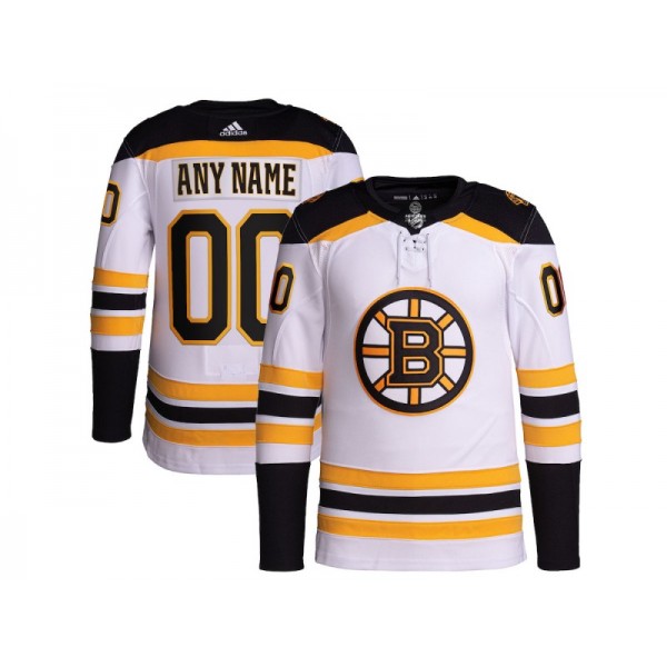 Boston Bruins #00 White Away Custom Jersey