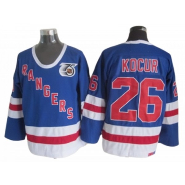 New York Rangers #26 Joey Kocur Blue 75th Vintage CCM Jersey