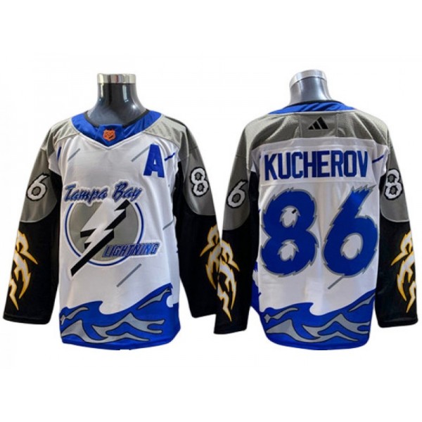 Tampa Bay Lightning #86 Nikita Kucherov White Reverse Retro 2.0 Jersey