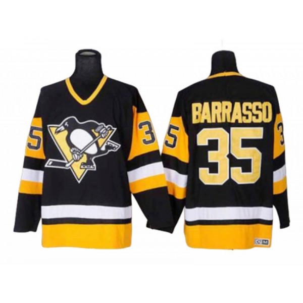 Pittsburgh Penguins #35 Tom Barrasso 1992 Vintage CCM Black Jersey