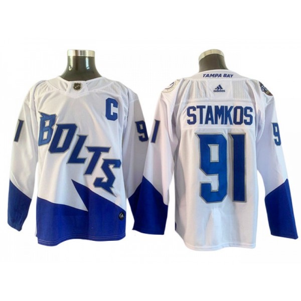 Tampa Bay Lightning #91 Steven Stamkos White 2022 Stadium Series Jersey