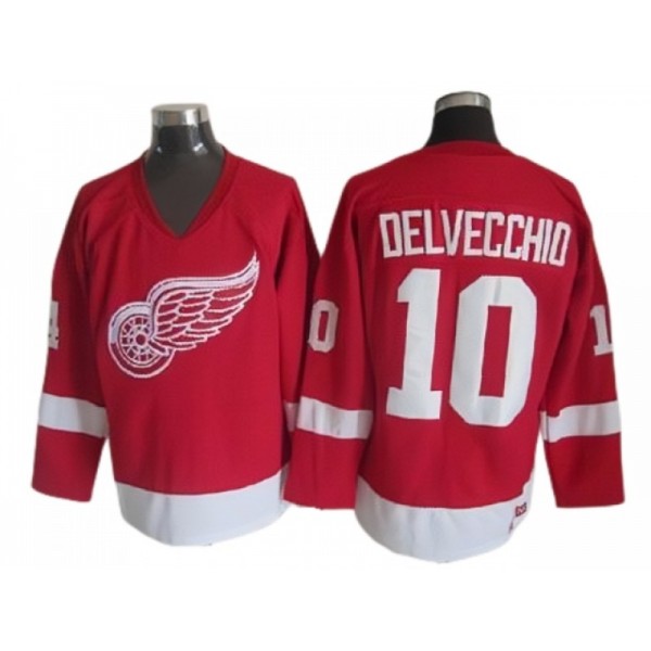 Detroit Red Wings #10 Alex Delvecchio Red 2002 Vintage CCM Jersey