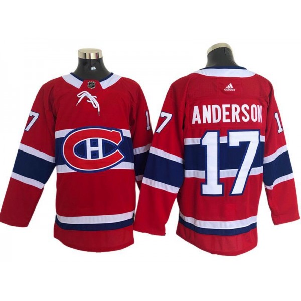 Montreal Canadiens #17 Josh Anderson Red Home Jersey