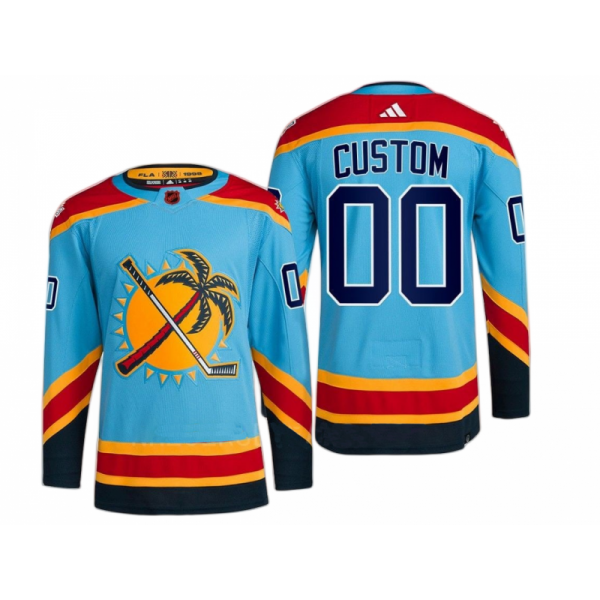 Florida Panthers #00 Light Blue Reverse Retro 2.0 Custom Jersey