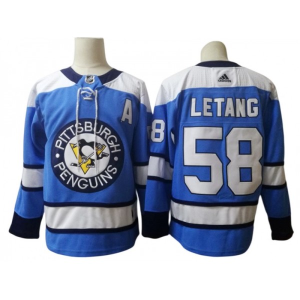 Pittsburgh Penguins #58 Kris Letang Light Blue Jersey