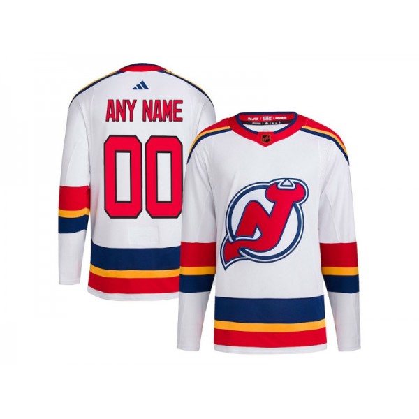 New Jersey Devils #00 White Reverse Retro 2.0 Custom Jersey