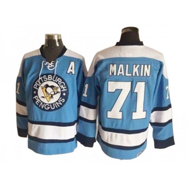 Pittsburgh Penguins #71 Evgeni Malkin 1969 Vintage CCM Blue Jersey