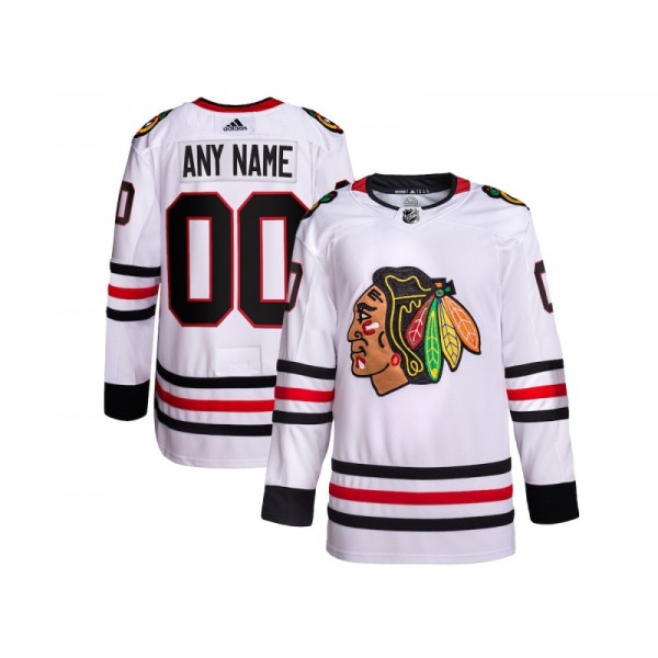 Chicago Blackhawks #00 White Away Custom Jersey