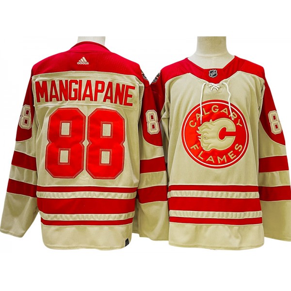 Calgary Flames #88 Andrew Mangiapane Cream 2023 Heritage Classic Jersey