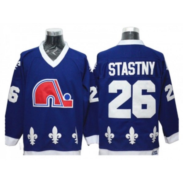 Quebec Nordiques #26 Peter Stastny Blue Vintage CCM Jersey