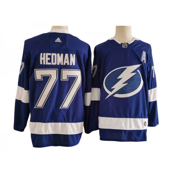 Tampa Bay Lightning #77 Victor Hedman Blue Home Jersey