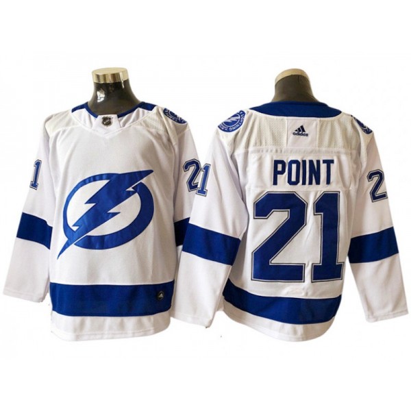 Tampa Bay Lightning #21 Brayden Point White Away Jersey