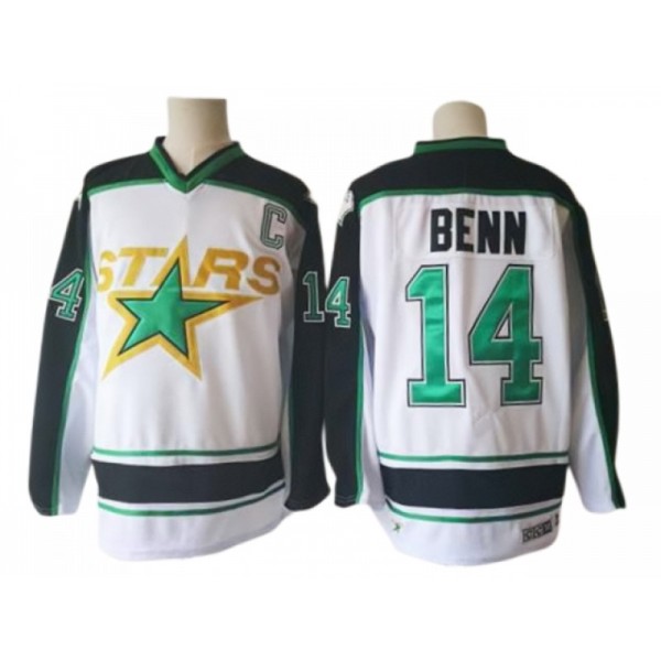 Dallas Stars #14 Jamie Benn White 1990's Vintage CCM Jersey