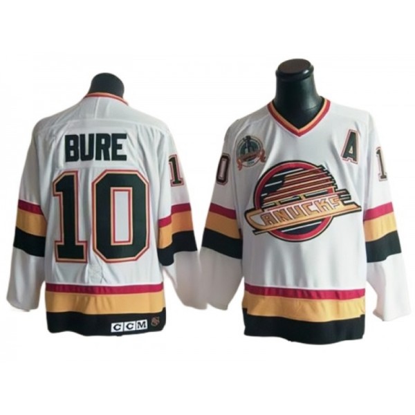 Vancouver Canucks #10 Pavel Bure 1994 Vintage CCM White Jersey