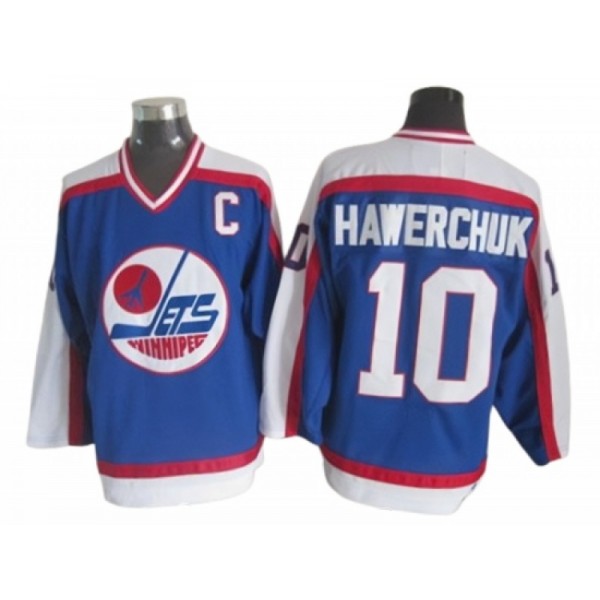 Winnipeg Jets #10 Dale Hawerchuk Blue 1989 Vintage CCM Jersey