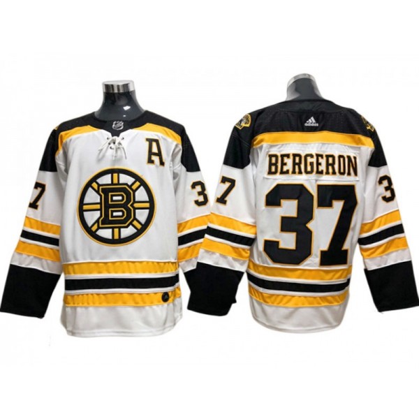 Boston Bruins #37 Patrice Bergeron White Away Jersey