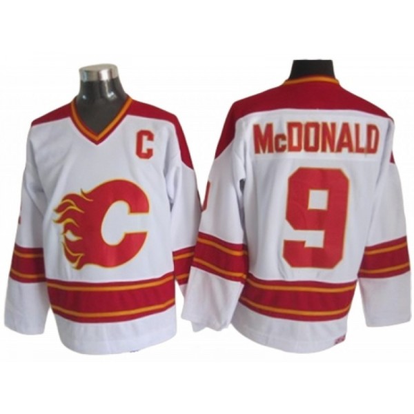 Calgary Flames #9 Lanny McDonald White 1989 Vintage CCM Jersey