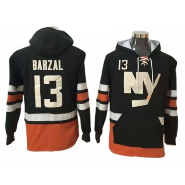 New York Islanders #13 Mathew Barzal Black Hoodie Jersey