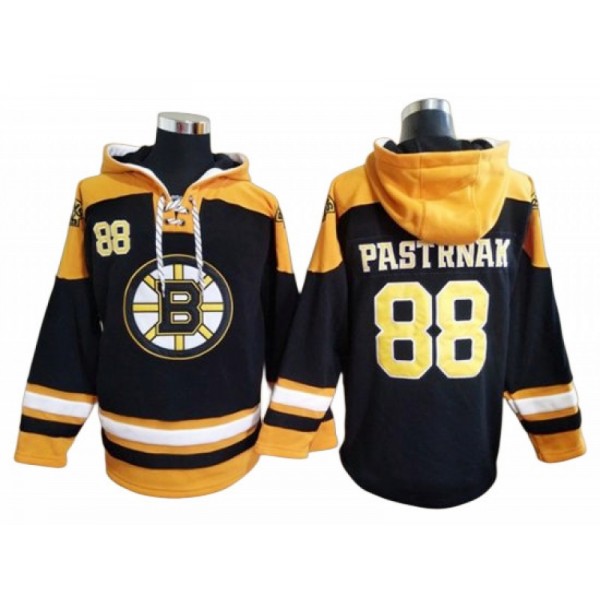 Boston Bruins #88 David Pastrnak Black Ageless Must-Have Lace-Up Pullover Hoodie Jersey