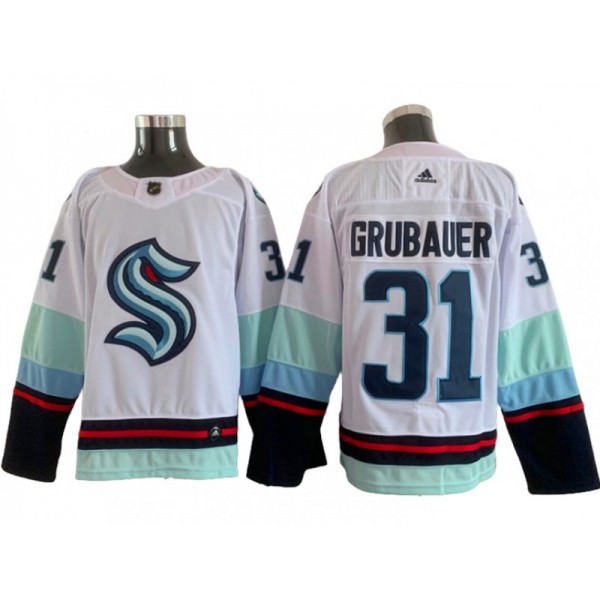 Seattle Kraken #31 Philipp Grubauer White Jersey