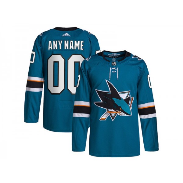 San Jose Sharks #00 Teal Home Custom Jersey