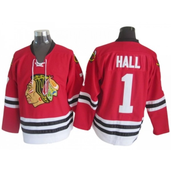 Chicago Blackhawks #1 Glenn Hall Red Vintage CCM Jersey