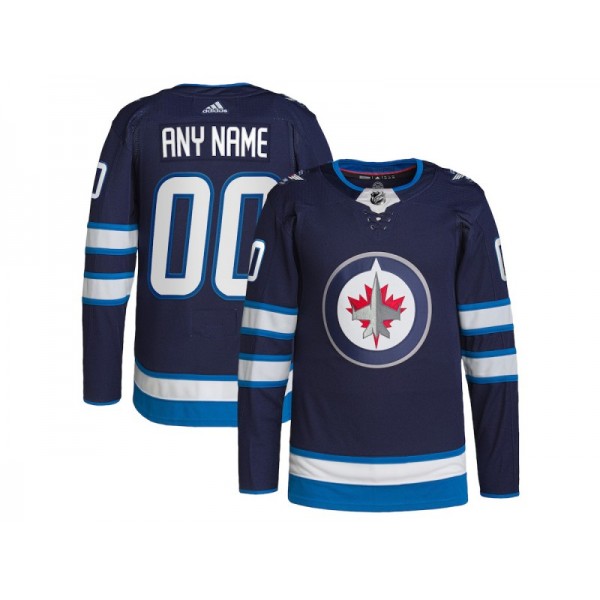 Winnipeg Jets #00 Navy Home Custom Jersey