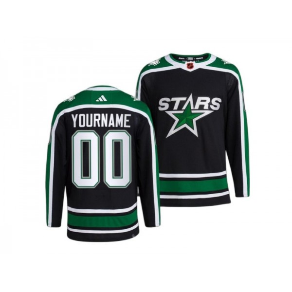 Dallas Stars #00 Black Reverse Retro 2.0 Custom Jersey