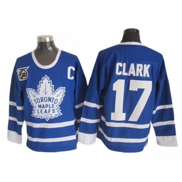 Toronto Maple Leafs #17 Wendel Clark 1991 CCM Vintage 75th Blue Jersey