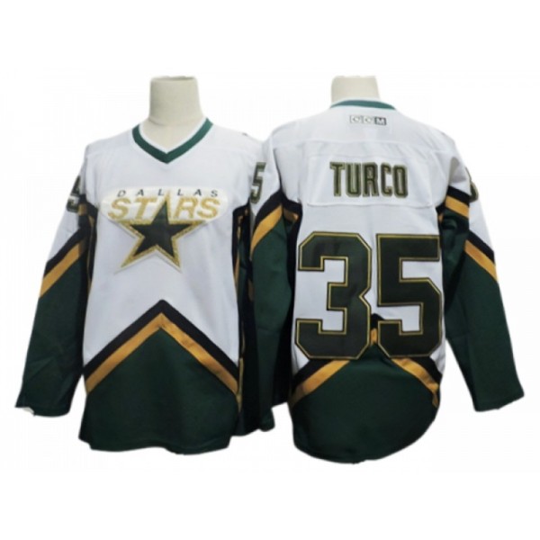 Dallas Stars #35 Marty Turco White 2000's Vintage CCM Jersey