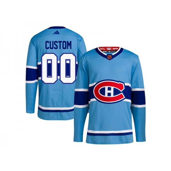 Montreal Canadiens #00 Light Blue Reverse Retro 2.0 Custom Jersey