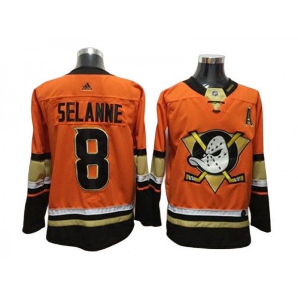 Anaheim Ducks #8 Teemu Selanne Orange Alternate Jersey