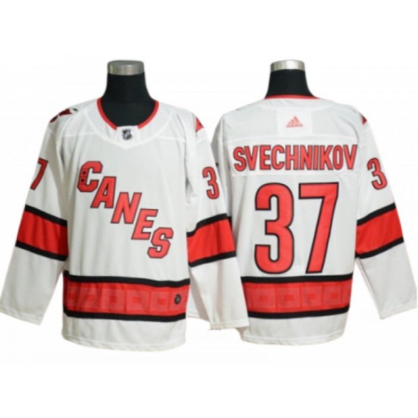 Carolina Hurricanes #37 Andrei Svechnikov White Away Jersey