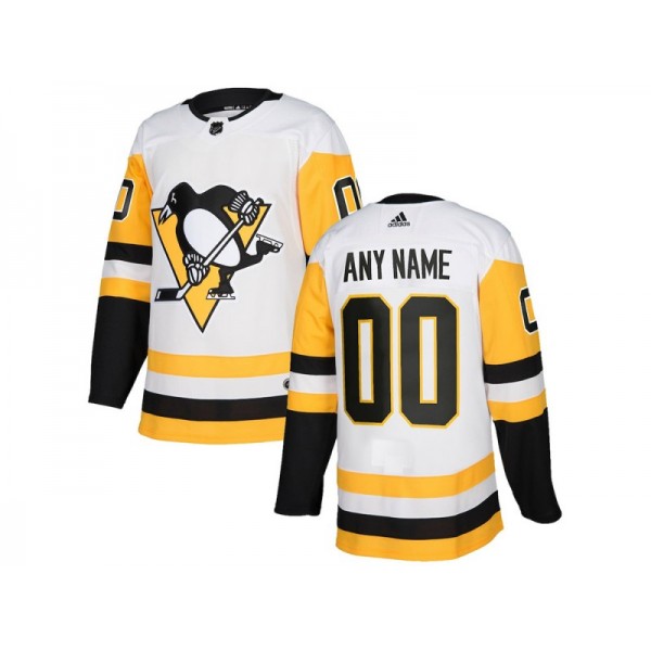 Pittsburgh Penguins #00 White Away Custom Jersey