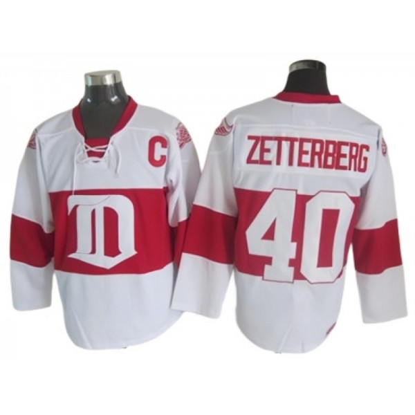 Detroit Red Wings #40 Henrik Zetterberg White 2009 Vintage CCM Jersey