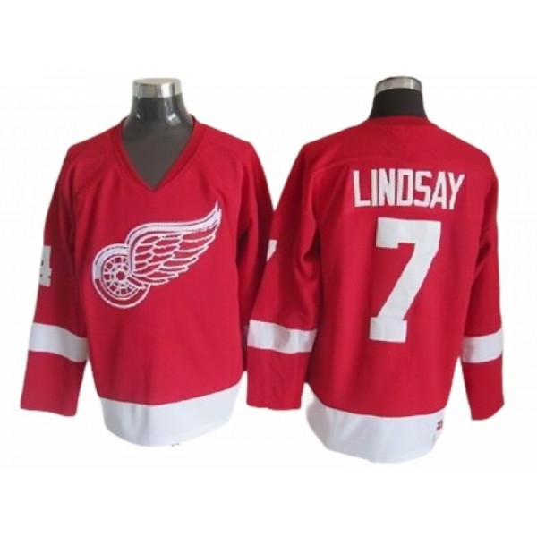 Detroit Red Wings #7 Ted Lindsay Red 2002 Vintage CCM Jersey