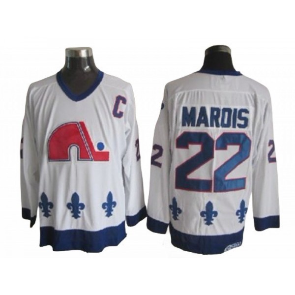 Quebec Nordiques #22 Mario Marois White Vintage CCM Jersey